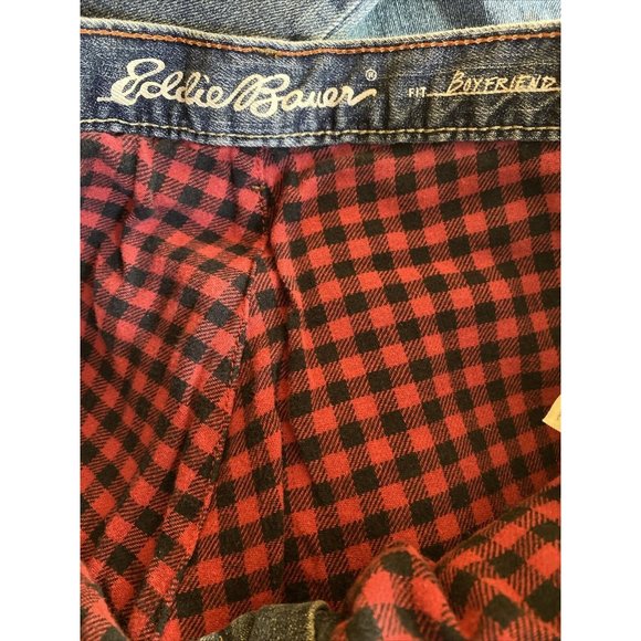 Eddie Bauer Flannel Lined Jeans Womens Sz 10 Boyfriend Fit Denim - Picture 6 of 8